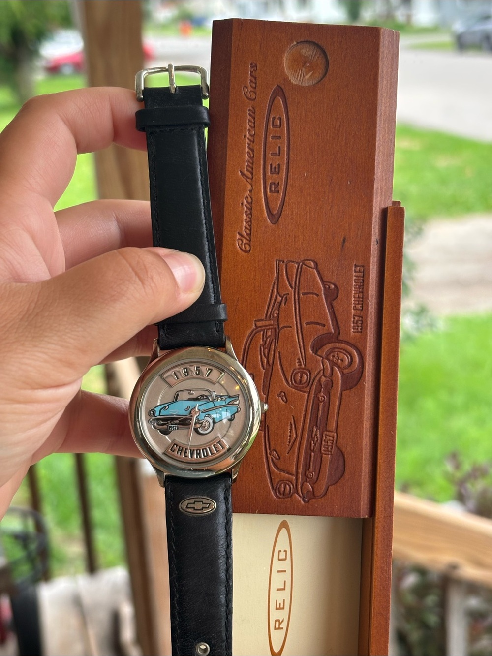 Relic Chevrolet 1957 Car Dial Leather Strap Watch